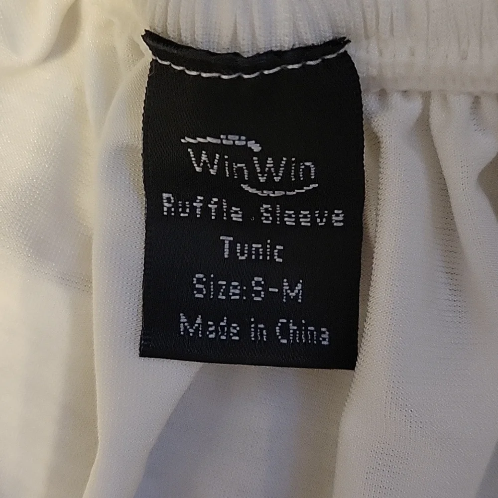 3/$30 WINWIN Romantic Winter White Off Shoulder Bell Sleeve Coquette Blouse